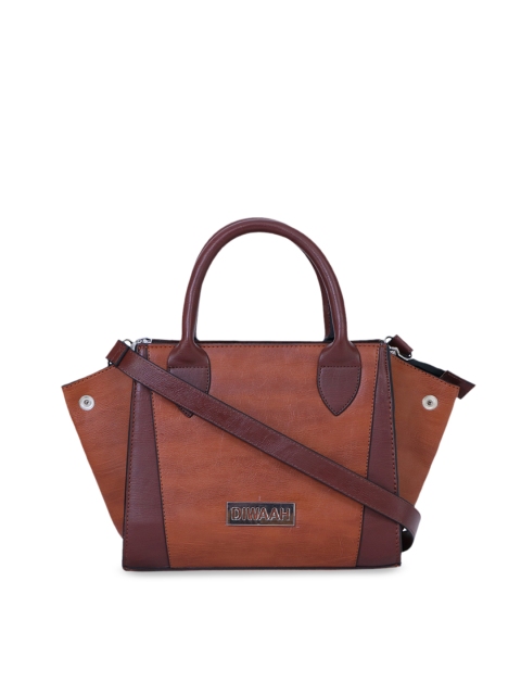 

Diwaah Women Tan Brown & Coffee Brown Colourblocked Handheld Bag