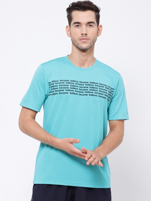 

SG Men Sea Green Printed Round Neck T-shirt