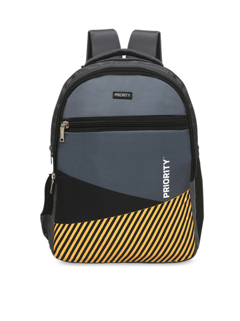 

Priority Boys Grey & Yellow Graphic Game 002 Backpack