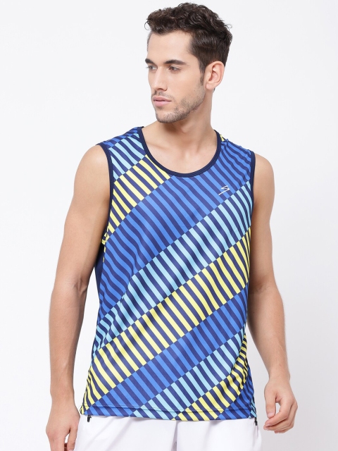 

SG Men Navy Blue & Yellow Printed Round Neck T-shirt