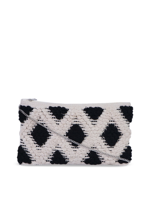 

Diwaah Black & Off-White Self Design Sling Bag