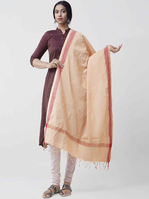 

Unnati Silks Cream-Coloured Woven Design Sustainable Dupatta
