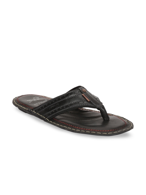 

ATTILIO by Ruosh Men Black Leather Comfort Sandals