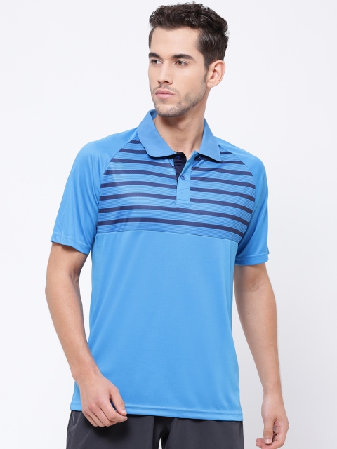 

SG Men Blue Striped Polo Collar T-shirt