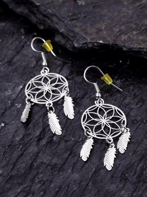 Stoln Silver-Plated Circular Drop Earrings