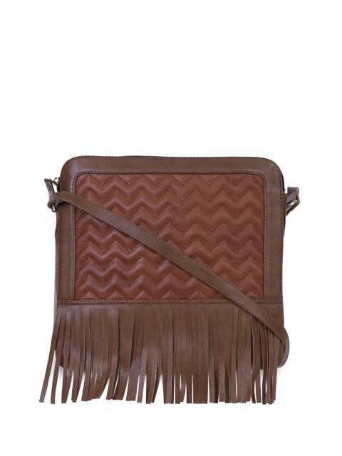 

Diwaah Tan-Brown Self Design Sling Bag
