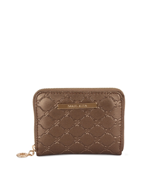 

Daniel Klein Women Brown Textured Zip Around Leather Wallet