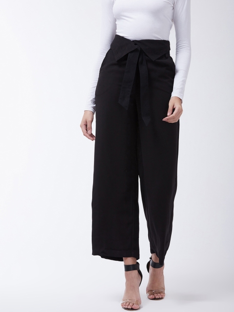 

MAGRE Women Black Flared Solid Peg Trousers