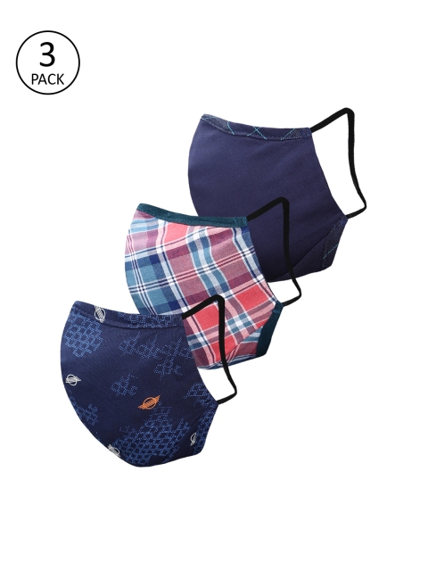 

Peter England Men Assorted Pack Of 3 3-Ply Cloth Mask