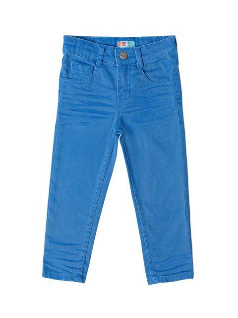 

Kid Studio Boys Blue Custom Slim Fit Solid Chinos
