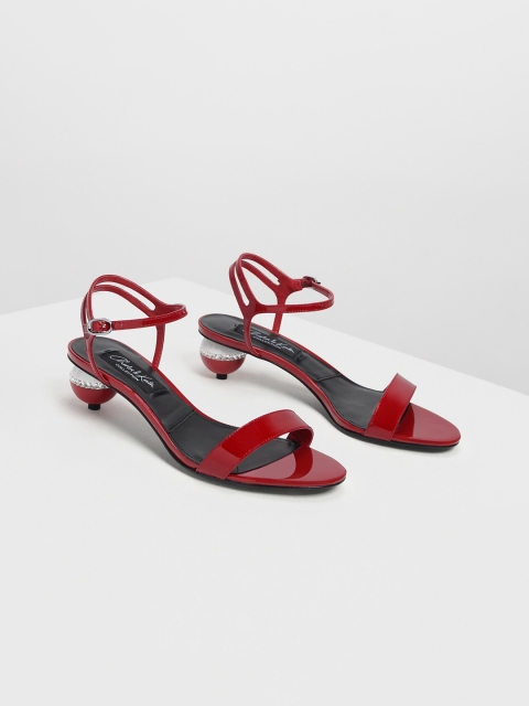 

CHARLES & KEITH Women Red Solid Heels
