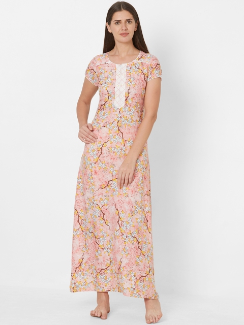 

Sweet Dreams Peach-Coloured Floral Printed Nightdress