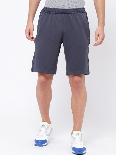 

SG Men Navy Blue Solid Regular Fit Sports Shorts