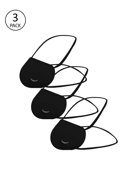 

SOIE Unisex 3 Pcs Solid 8-Ply Two Way Respirator Reusable SN99 Masks, Black