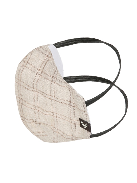 

Linen Club Adults Brown Checked 3-Ply Reusable Anti-Dust Linen Cloth Mask