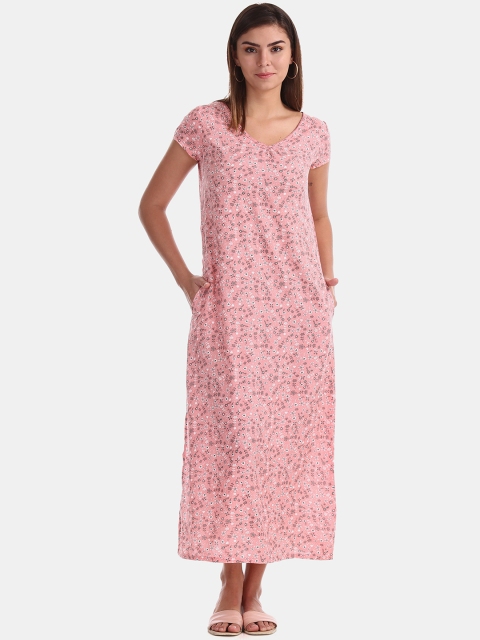 

Sugr Women Pink Printed Maxi Dress