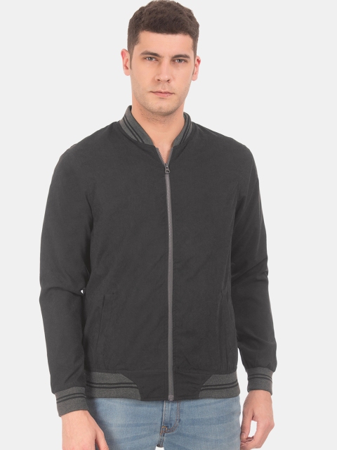 

Ruggers Men Black Solid Bomber