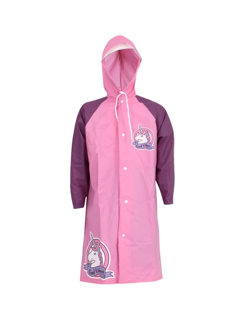

Wildcraft Kids Pink & Purple Printed Sprinkle Rain Jacket