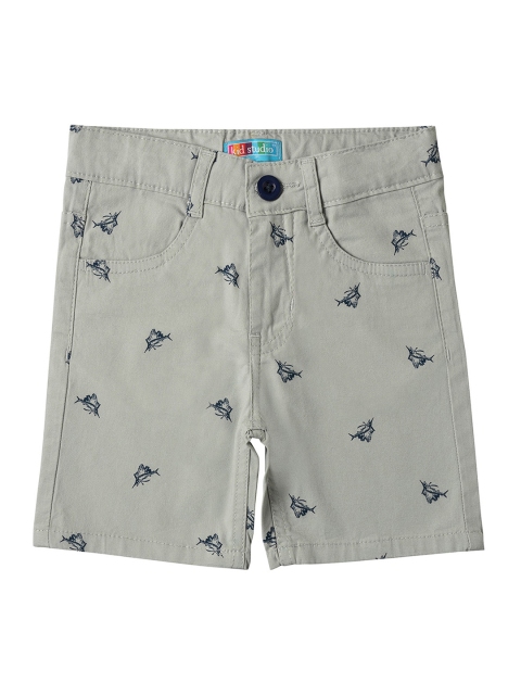 

Kid Studio Boys Grey Printed Regular Shorts