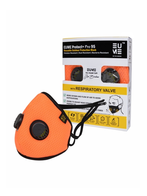 

EUME Unisex Orange 4 Ply PROtect+ PRO 95 Reusable Valved Protective Outdoor Mask