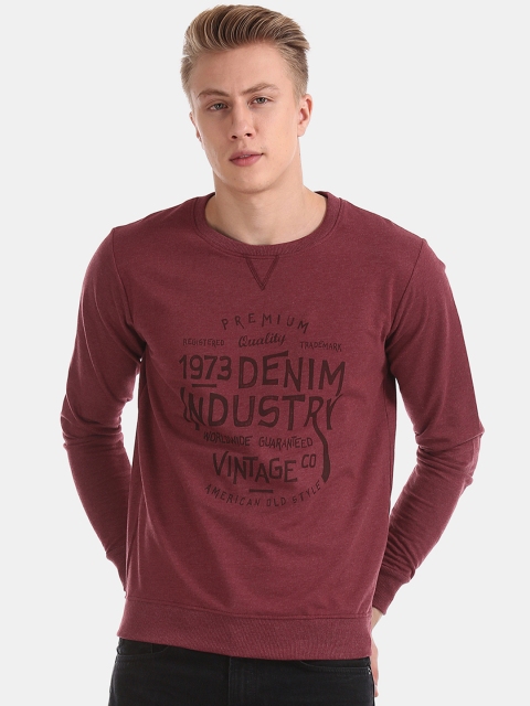 

Cherokee Men Maroon Printed Sweatshirt