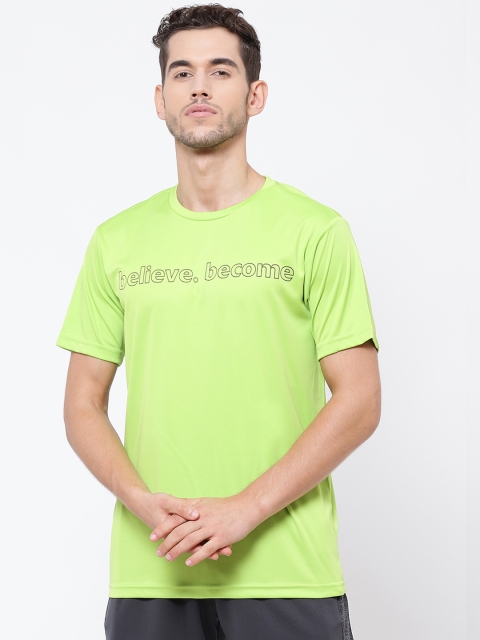 

SG Men Fluorescent Green Printed Round Neck T-shirt