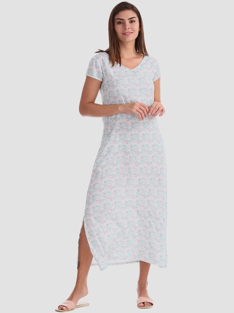 

Sugr Women White Printed Maxi Dress