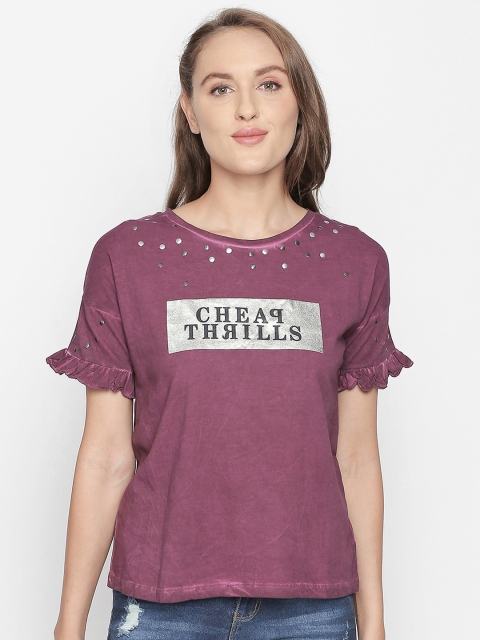 

SF JEANS by Pantaloons Women Purple Printed Top