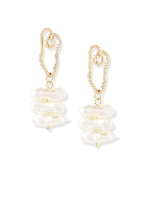 

20Dresses Gold-Toned Circular Drop Earrings