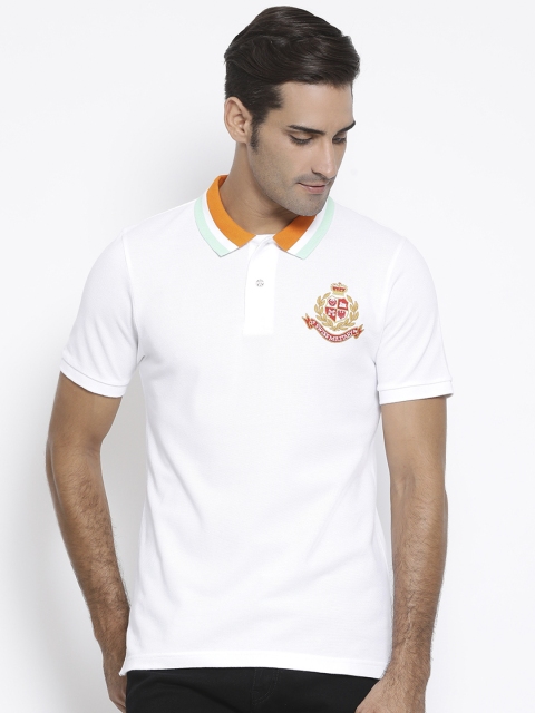 

SWISS MILITARY Men White Solid Polo Collar T-shirt