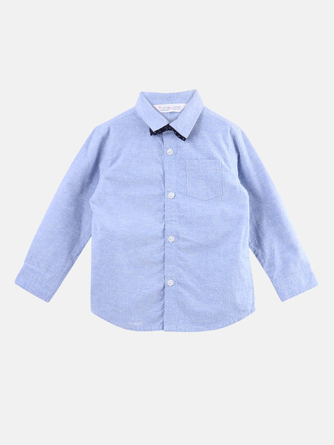 

Beebay Boys Blue Regular Fit Solid Casual Shirt