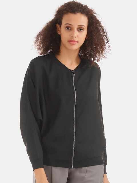 

Sugr Women Black Solid Open Front Jacket