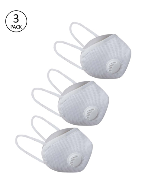 

Soie Adults 3 Pcs Solid 8-Ply Two Way Respirator Reusable SN99 Masks, White