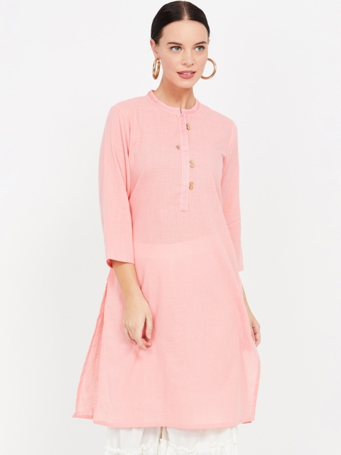 

Melange by Lifestyle Women Pink Solid Straight Kurta