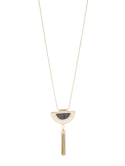 

20Dresses Gold-Toned & Black Beauty Fringed Necklace