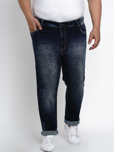 

John Pride Men Blue Regular Fit Mid-Rise Clean Look Stretchable Plus Size Jeans