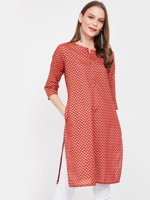 

Melange by Lifestyle Women Red Printed A-Line Kurta