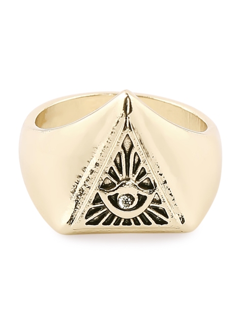 

20Dresses Oxidised Beige & Black Stone-Studded Finger Ring