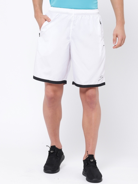 

SG Men White Solid Regular Fit Sports Shorts