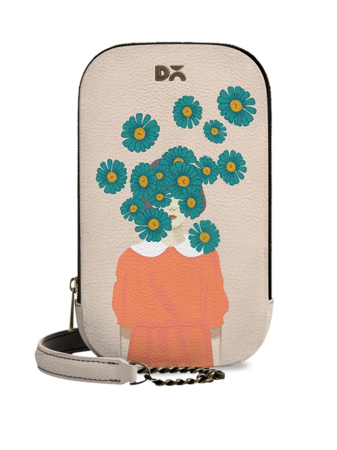 

DailyObjects Beige & Blue Printed Sling Bag