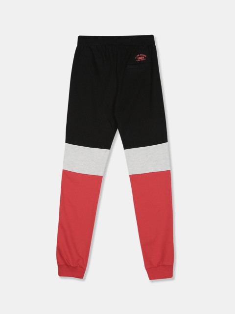 

Flying Machine Boys Black & Peach-Coloured Colourblocked Straight-Fit Joggers
