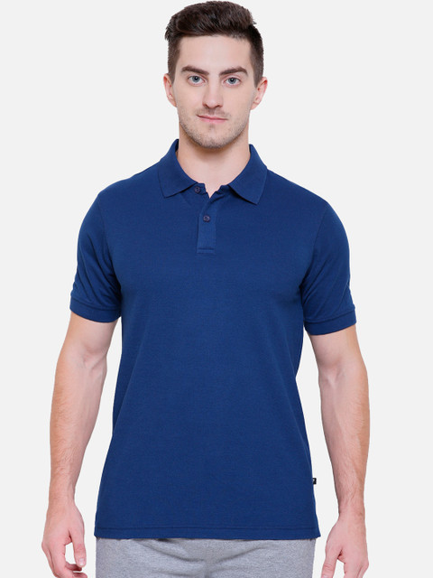 

PROTEENS Men Blue Solid Polo Collar T-shirt
