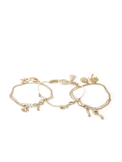 

20Dresses Set of 5 Gold-Toned Metal Charm Bracelets
