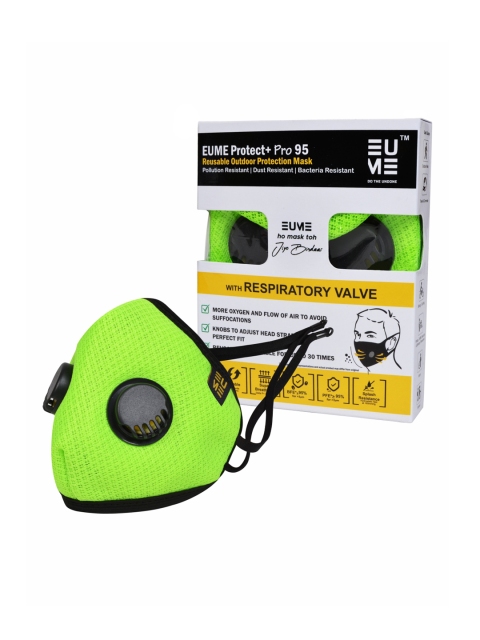 

EUME Unisex Green Reusable 4-Ply Protect Pro 95 Mask With Valve