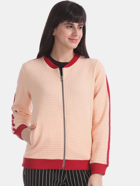 

Cherokee Women Orange Checked Bomber