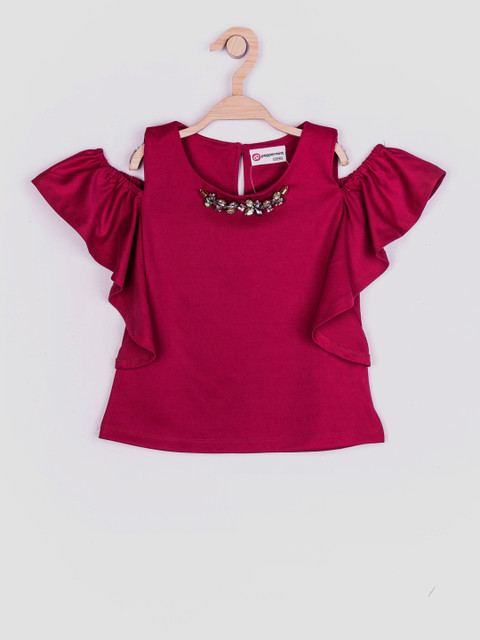 

Peppermint Girls Red Solid A-Line Top