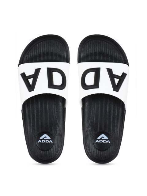 

Adda Men White & Black Printed Sliders