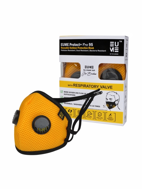 

EUME Unisex Yellow Assorted Reusable 4-Ply Protect Pro 95 Mask With Valve