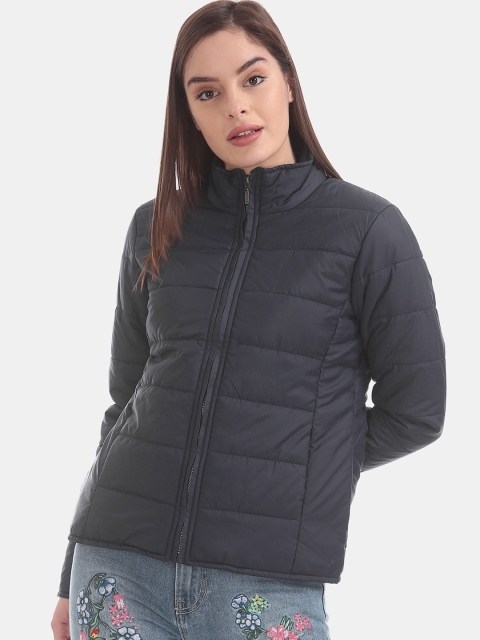 

Cherokee Women Navy Blue Solid Padded Jacket