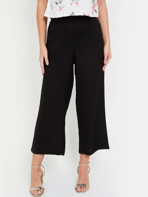 

Melange by Lifestyle Women Black Solid Wide Leg Palazzos